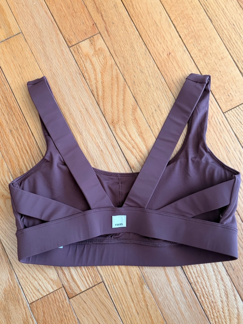 Vuori Women's Stride Mauve Sports Bra with Wide Straps